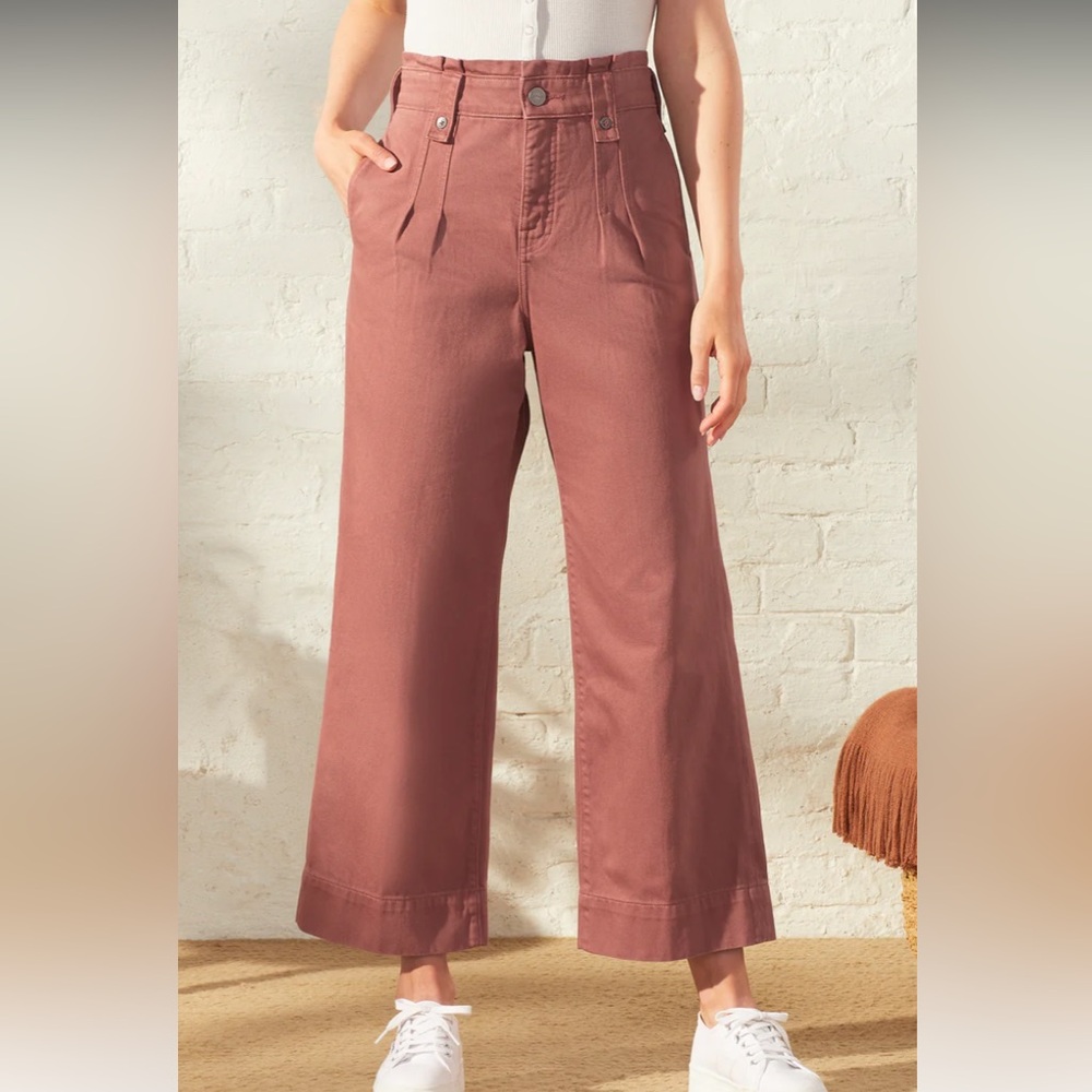 UpWest Pleated Wide-Leg Pant Blush